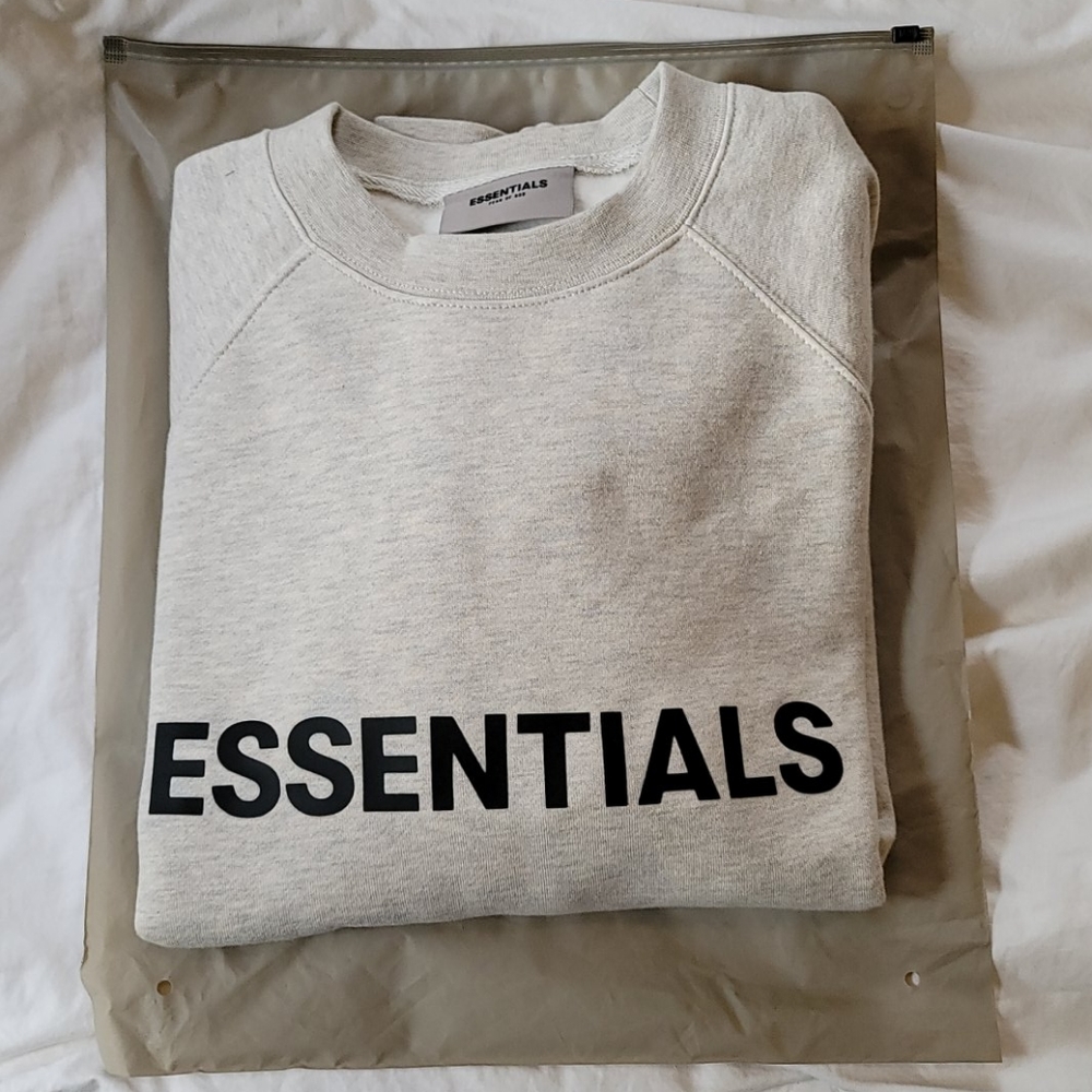 Fear of God Essentials Oatmeal Crew Sweatshirt NWT